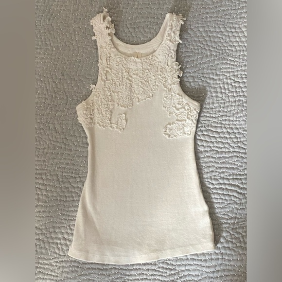 🤍Anthropologie The Pippah Lace Applique Tank Size XXS - Picture 6 of 11